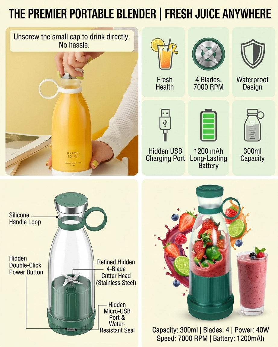 Electric Portable Mini Juicer Bottle